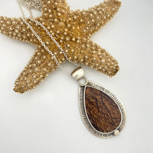 Load image into Gallery viewer, Large tear drop shaped Biggs Jasper Cabochon in custom Sterling Silver setting