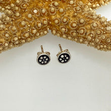 Load image into Gallery viewer, handcrafted sterling silver post earrings with circle of granulation by Beth Truso
