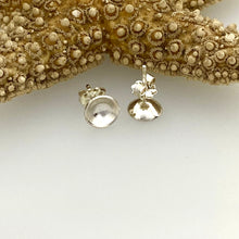 Load image into Gallery viewer, handcrafted saucer shaped sterling silver post earrings by Beth Truso