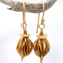 Load image into Gallery viewer, 24kt gold plate over sterling silver beads fold formed