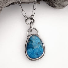 Load image into Gallery viewer, sterling silver apatite gemstone cabochon necklace  handcrafted