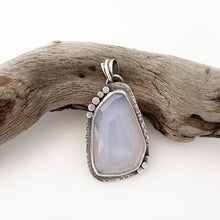Load image into Gallery viewer, unique handcrafted sterling silver pendant chalcedony cabochon