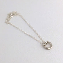Load image into Gallery viewer, sterling silver heavy hammered circle necklace sterling silver cablechain