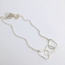 Load image into Gallery viewer, sterling silver linked triangles necklace cable chain
