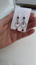 Load and play video in Gallery viewer, Red Tiger Eye and Carnelian Sterling Silver Earrings
