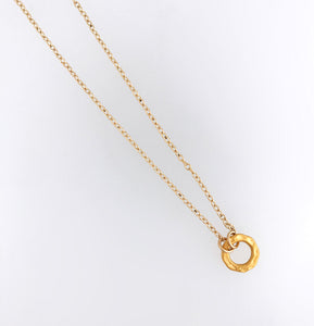 24kt gold plate over sterling silver circle necklace 14kt gold-filled chain