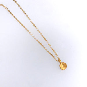 small 24kt gold plate over sterling silver disc pendant 14kt gold-filled chain