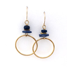 Load image into Gallery viewer, brass loops and kyanite earrings 14kt goldfilled earwiresb.truso
