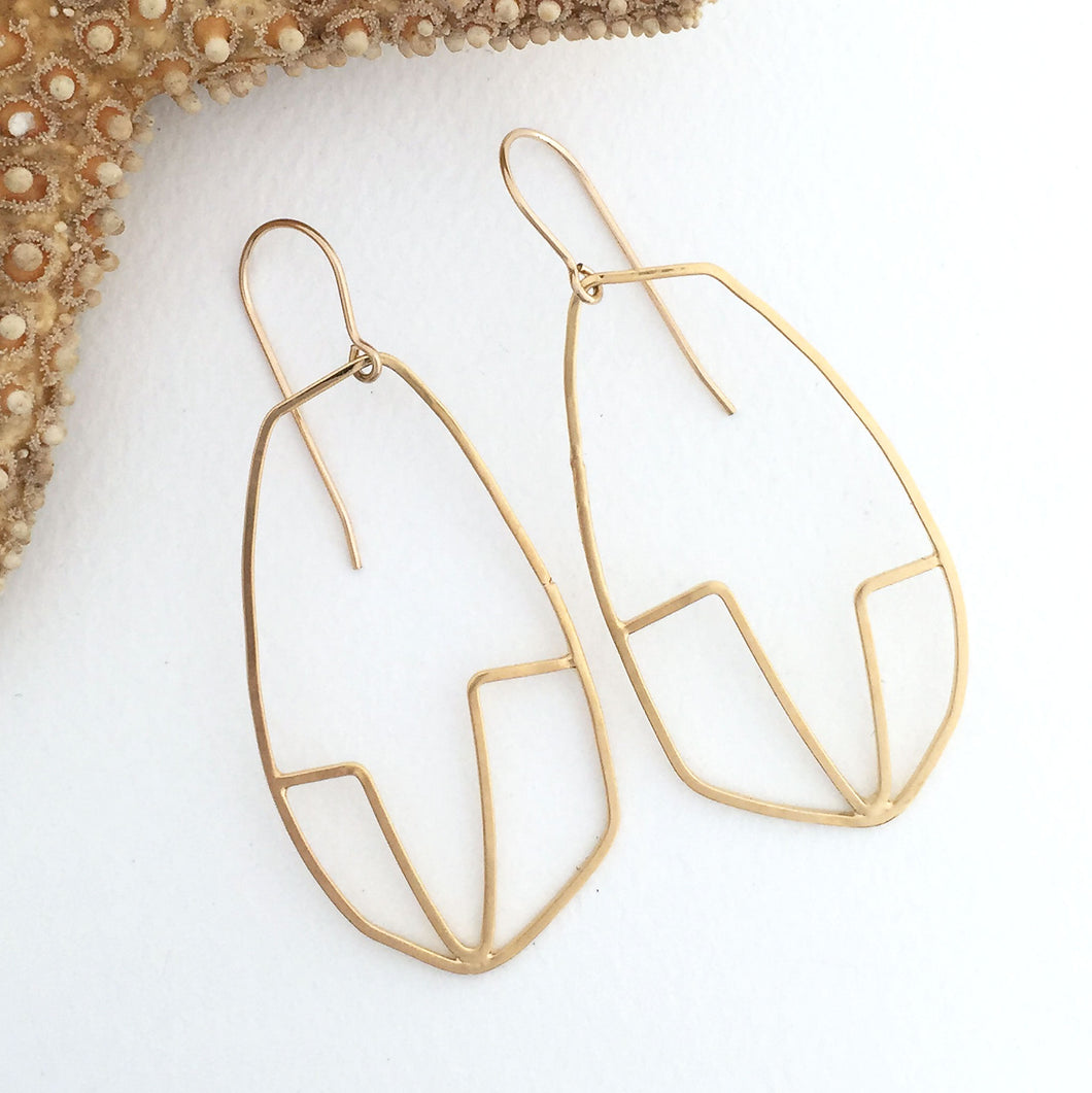 24kt gold plated square wire brass earrings 14kt gold filled earwires