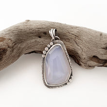 Load image into Gallery viewer, unique handcrafted sterling silver pendant chalcedony cabochon
