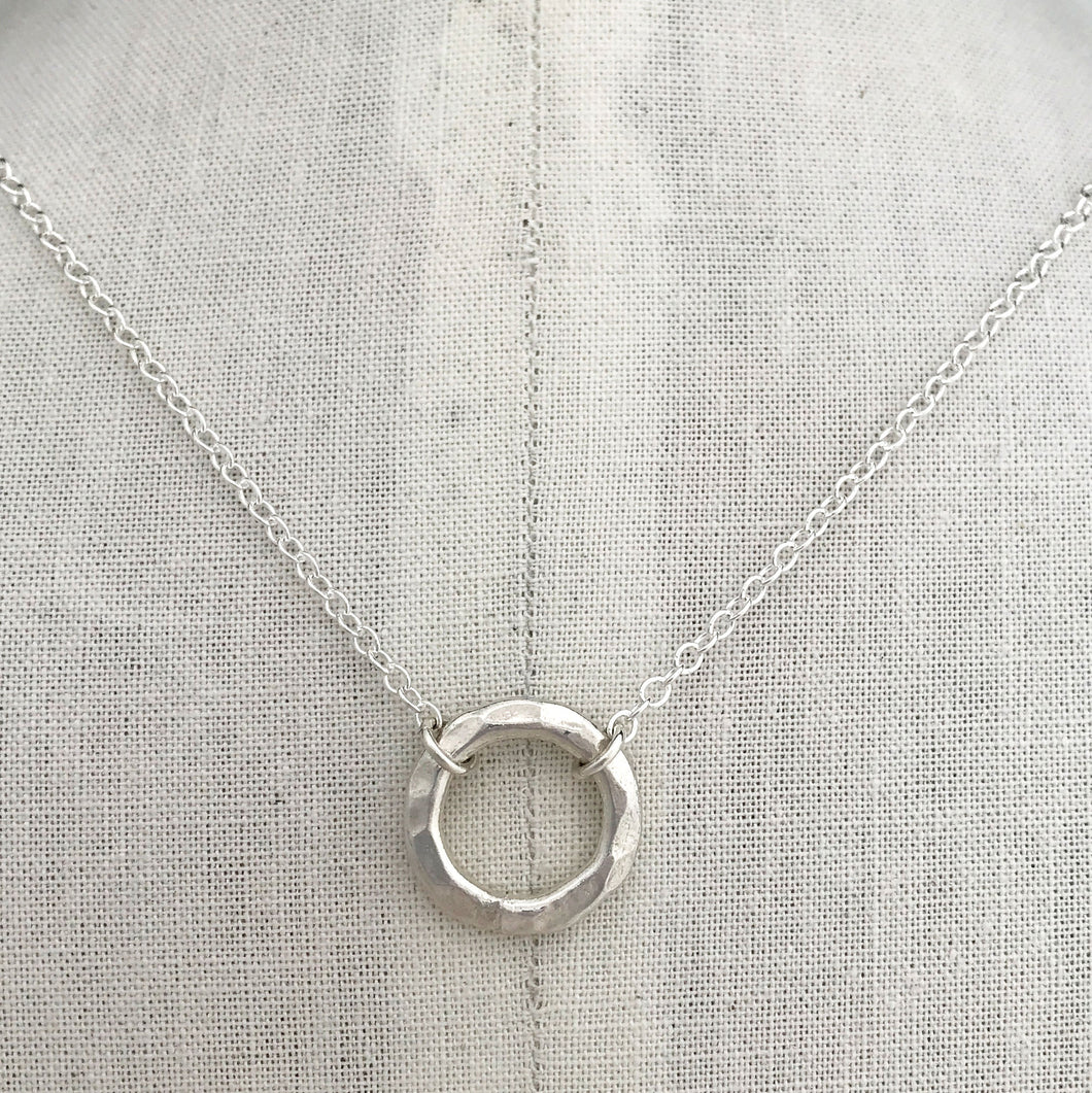 handcrafted sterling silver heavy ring necklace cable chain 